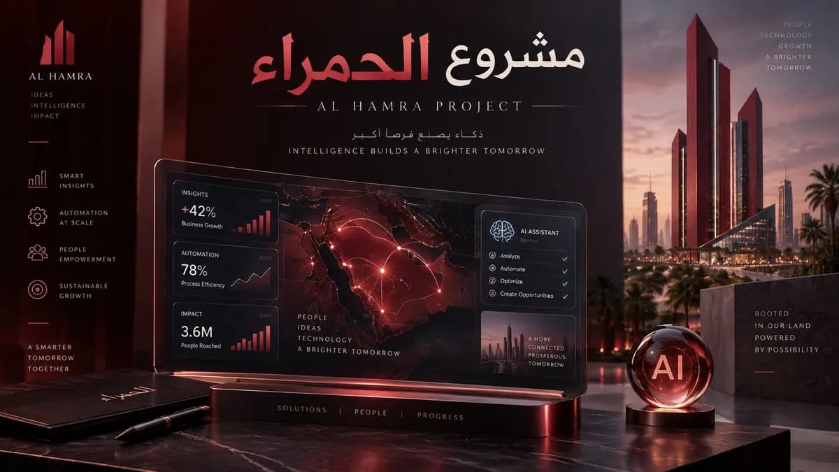 لوحة مؤشرات مشروع الحمراء مع خريطة تفاعلية ومساعد ذكي